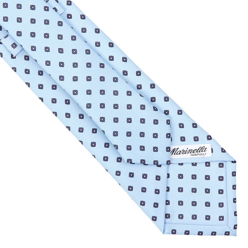 LIGHT BLUE SARTORIAL PRINTED SILK TIE