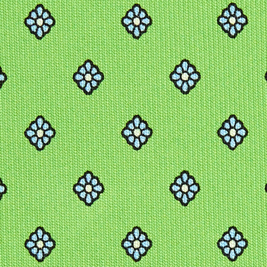CRAVATTA SARTORIALE IN SETA STAMPATA VERDE CHIARO