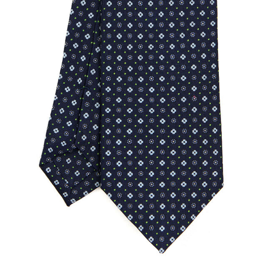 DARK BLUE SARTORIAL PRINTED SILK TIE