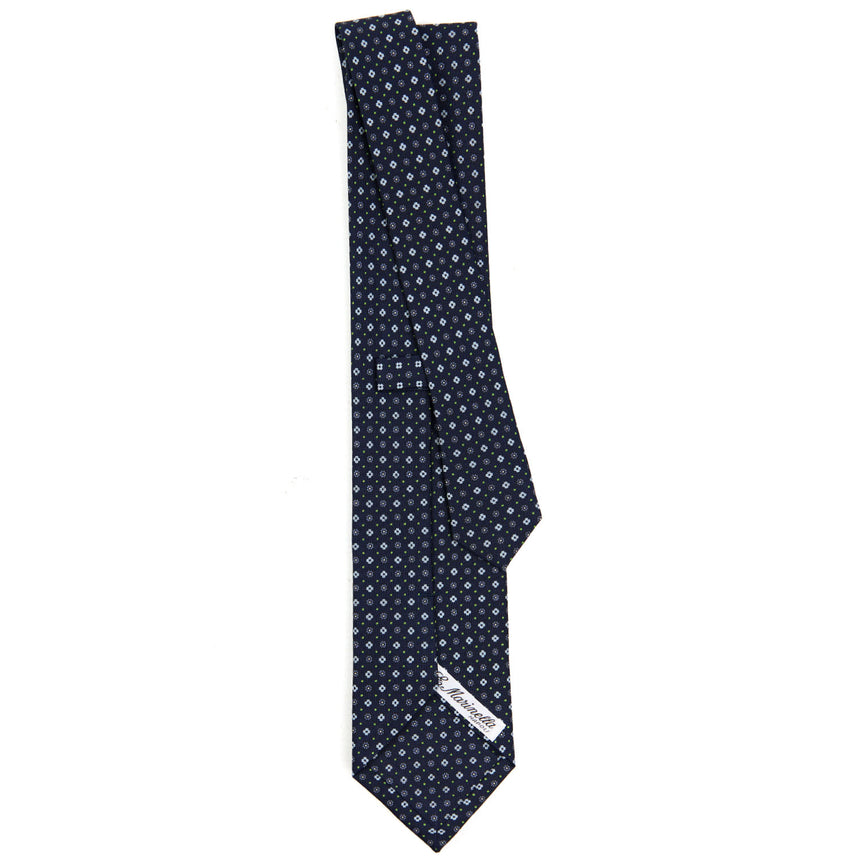 DARK BLUE SARTORIAL PRINTED SILK TIE