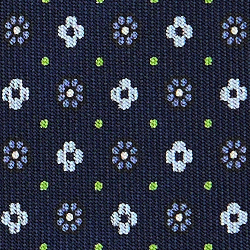 DARK BLUE SARTORIAL PRINTED SILK TIE