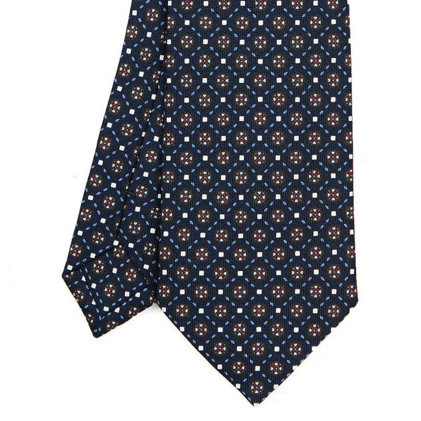 DARK BLUE SARTORIAL PRINTED SILK TIE