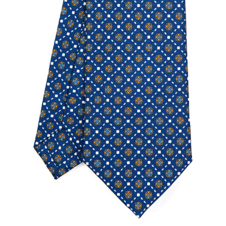 BLUE SARTORIAL PRINTED SILK TIE