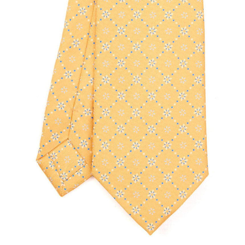 YELLOW SARTORIAL PRINTED SILK TIE