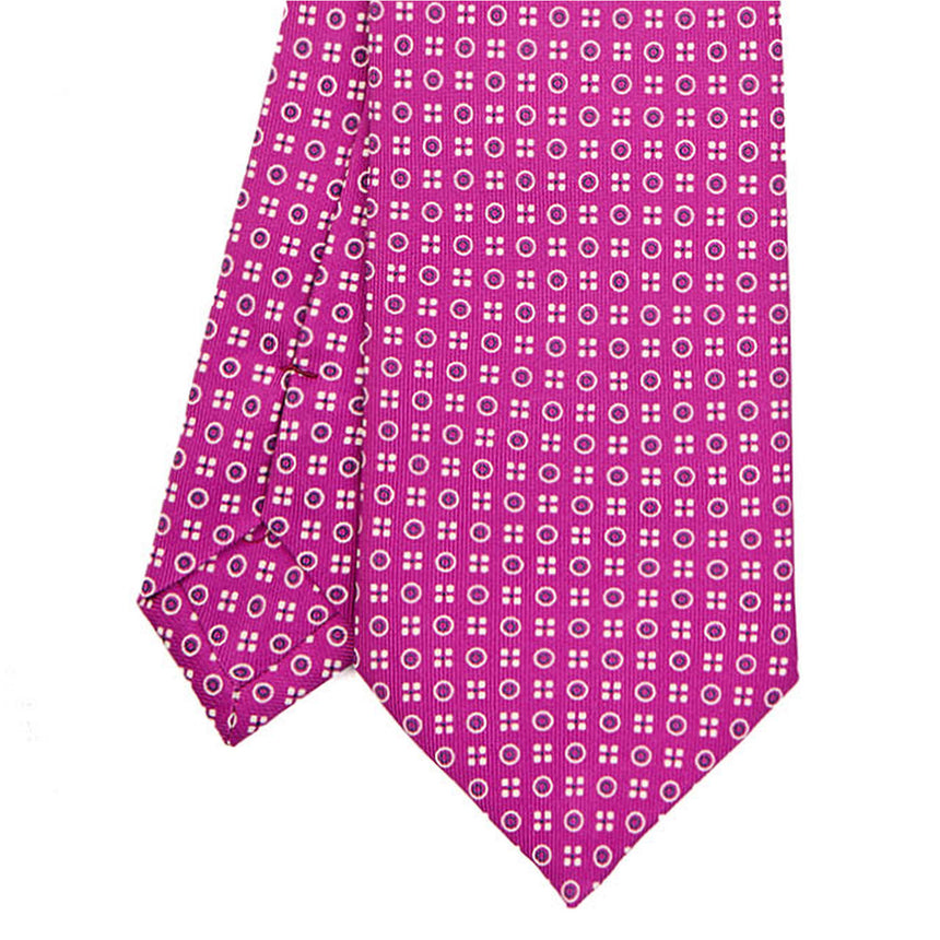 FUCHSIA SARTORIAL PRINTED SILK TIE