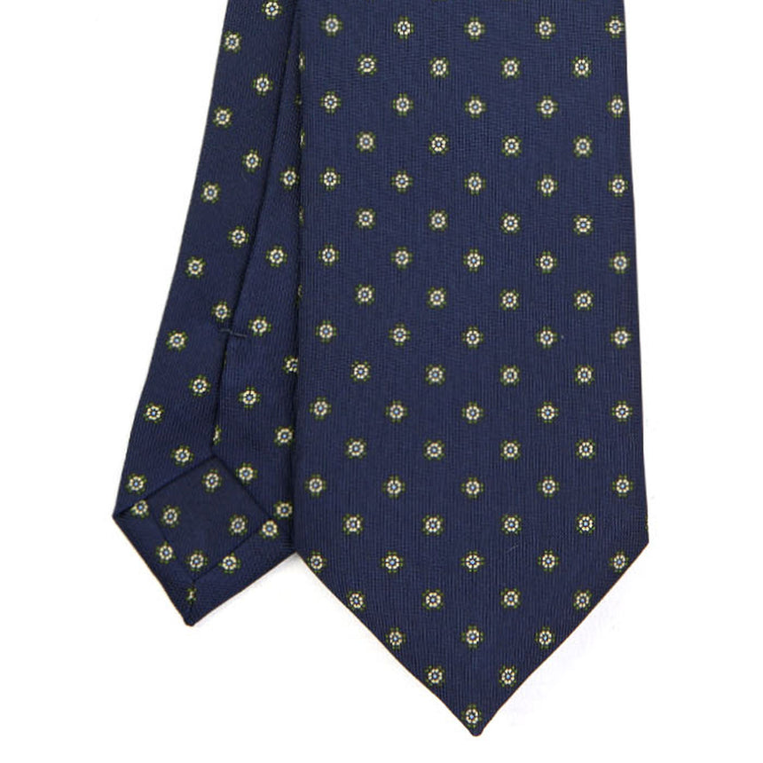 DARK BLUE SARTORIAL PRINTED SILK TIE