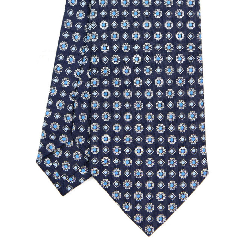 DARK BLUE SARTORIAL PRINTED SILK TIE
