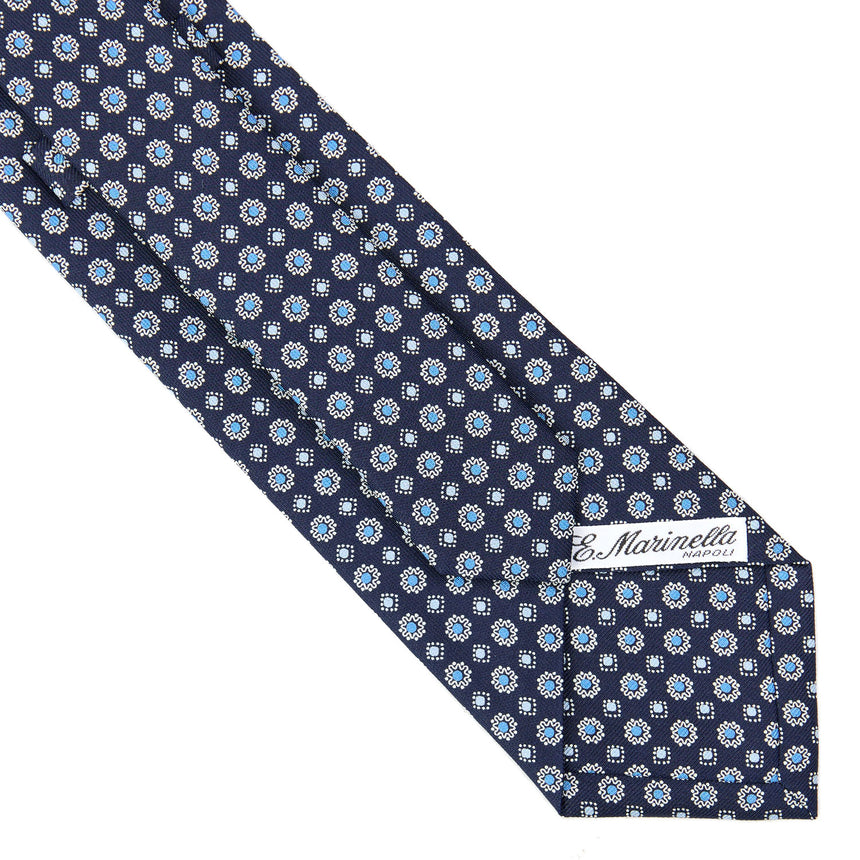 DARK BLUE SARTORIAL PRINTED SILK TIE