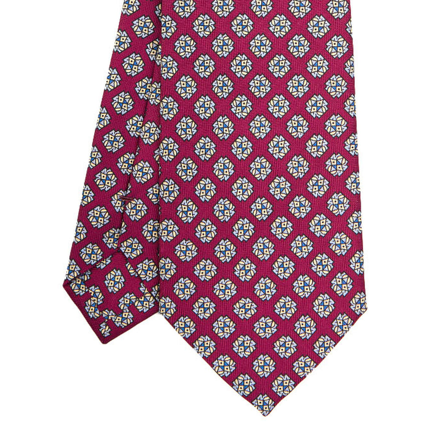 BURGUNDY SARTORIAL PRINTED SILK TIE