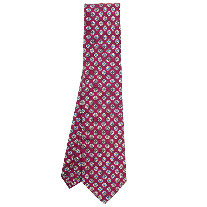 BURGUNDY SARTORIAL PRINTED SILK TIE