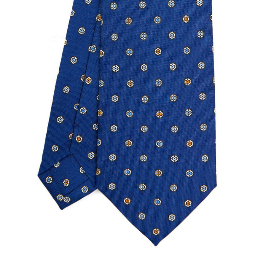 CRAVATTA SARTORIALE IN SETA STAMPATA BLUETTE