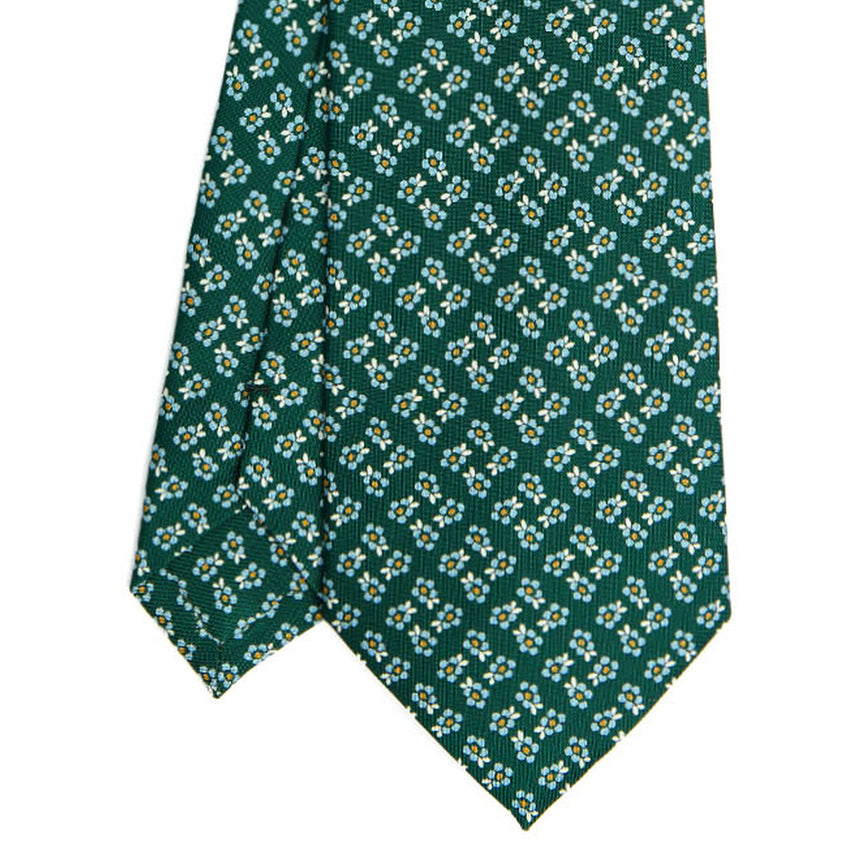 DARK GREEN SARTORIAL PRINTED SILK TIE