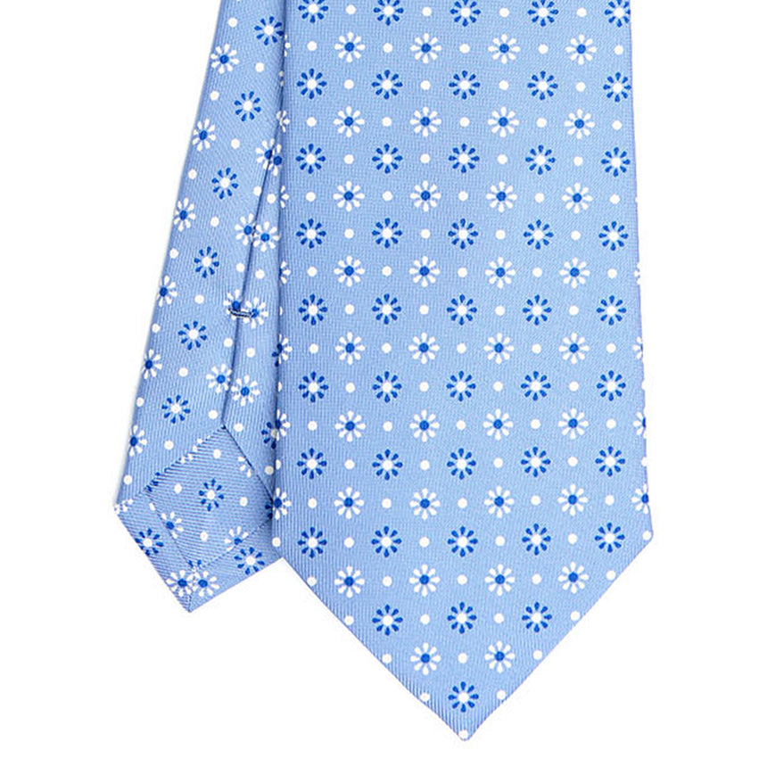 LIGHT BLUE SARTORIAL PRINTED SILK TIE