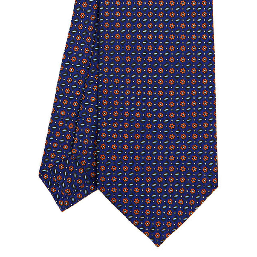 CRAVATTA SARTORIALE IN SETA STAMPATA BLUETTE