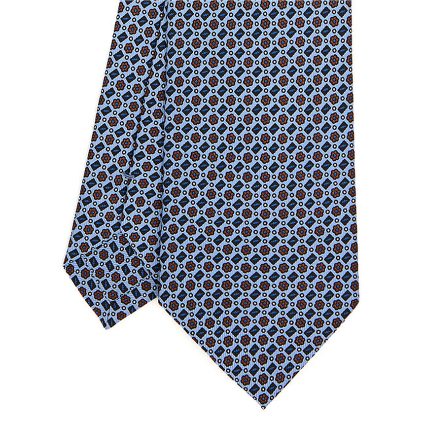 LIGHT BLUE SARTORIAL PRINTED SILK TIE