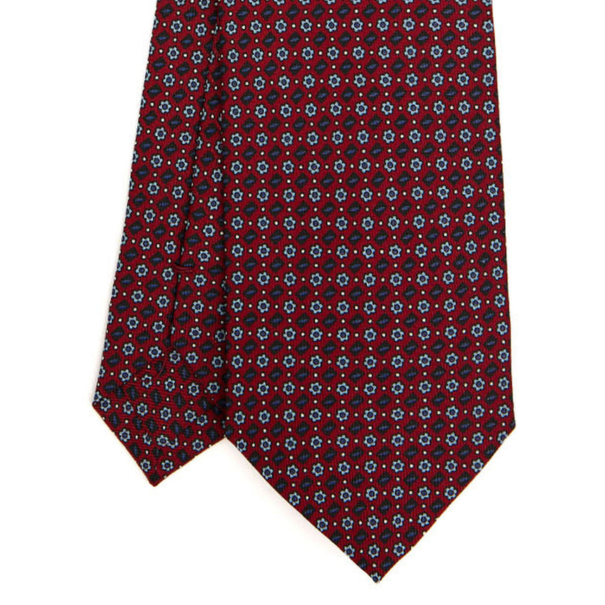 BURGUNDY SARTORIAL PRINTED SILK TIE