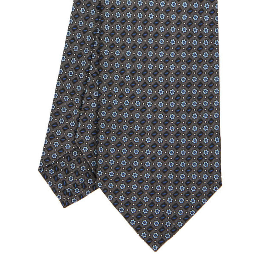 DARK GREY SARTORIAL PRINTED SILK TIE