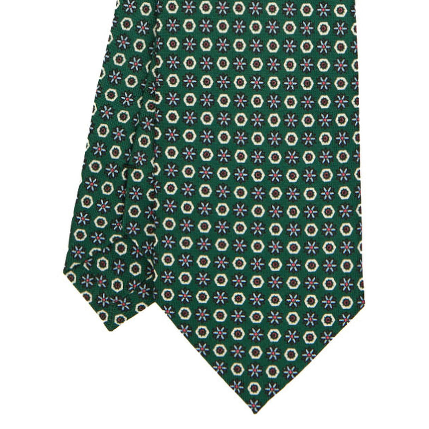 DARK GREEN SARTORIAL PRINTED SILK TIE