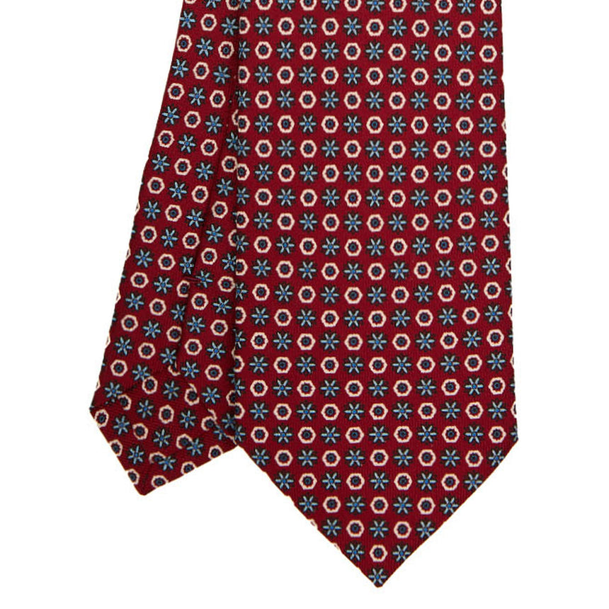 BURGUNDY SARTORIAL PRINTED SILK TIE