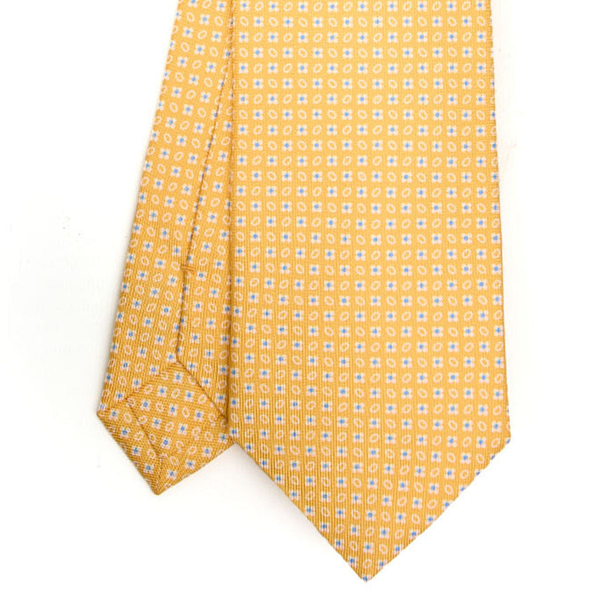 YELLOW SARTORIAL PRINTED SILK TIE