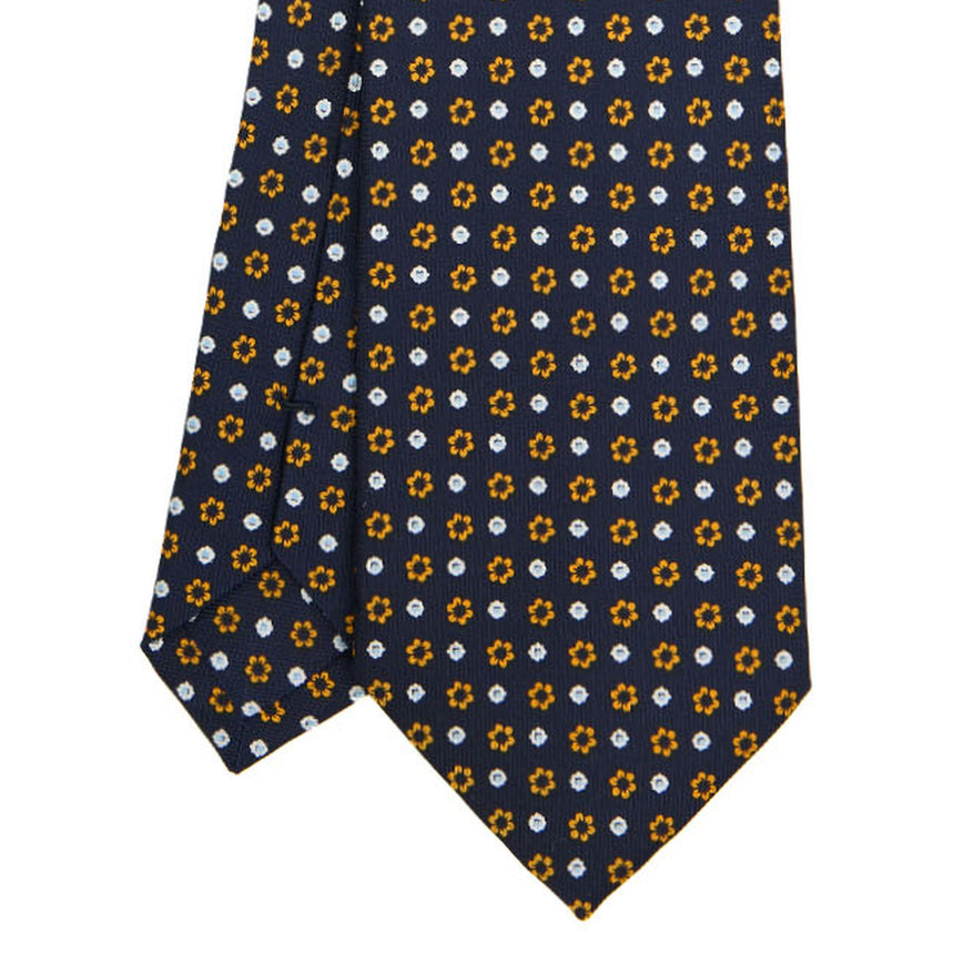 DARK BLUE SARTORIAL PRINTED SILK TIE