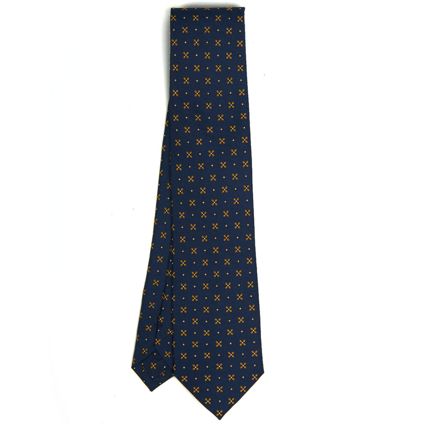 DARK BLUE SARTORIAL PRINTED SILK TIE