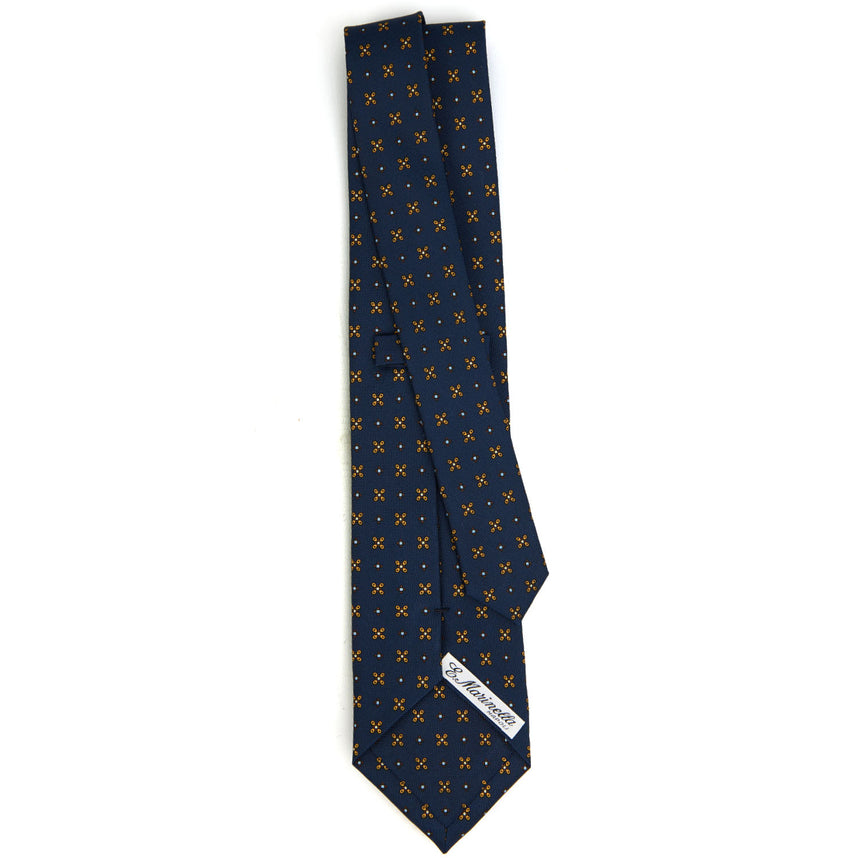 DARK BLUE SARTORIAL PRINTED SILK TIE