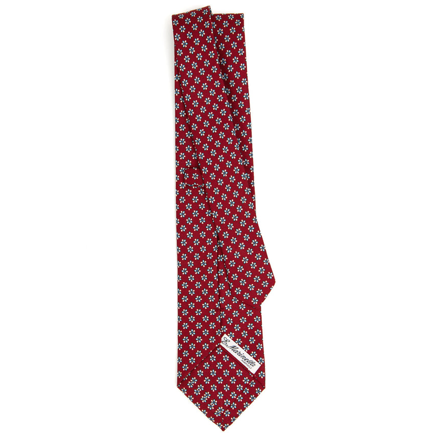CRAVATTA SARTORIALE IN SETA STAMPATA BORDEAUX