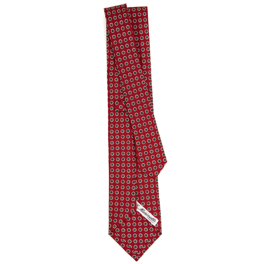 CRAVATTA SARTORIALE IN SETA STAMPATA BORDEAUX