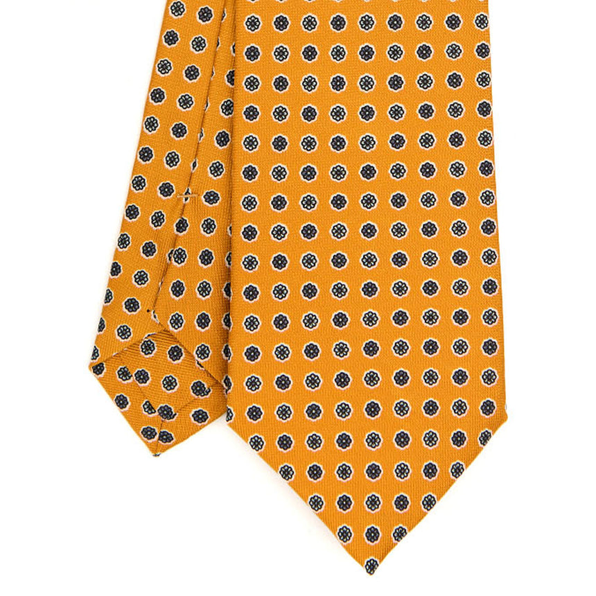 YELLOW SARTORIAL PRINTED SILK TIE
