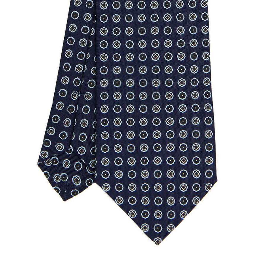 DARK BLUE SARTORIAL PRINTED SILK TIE