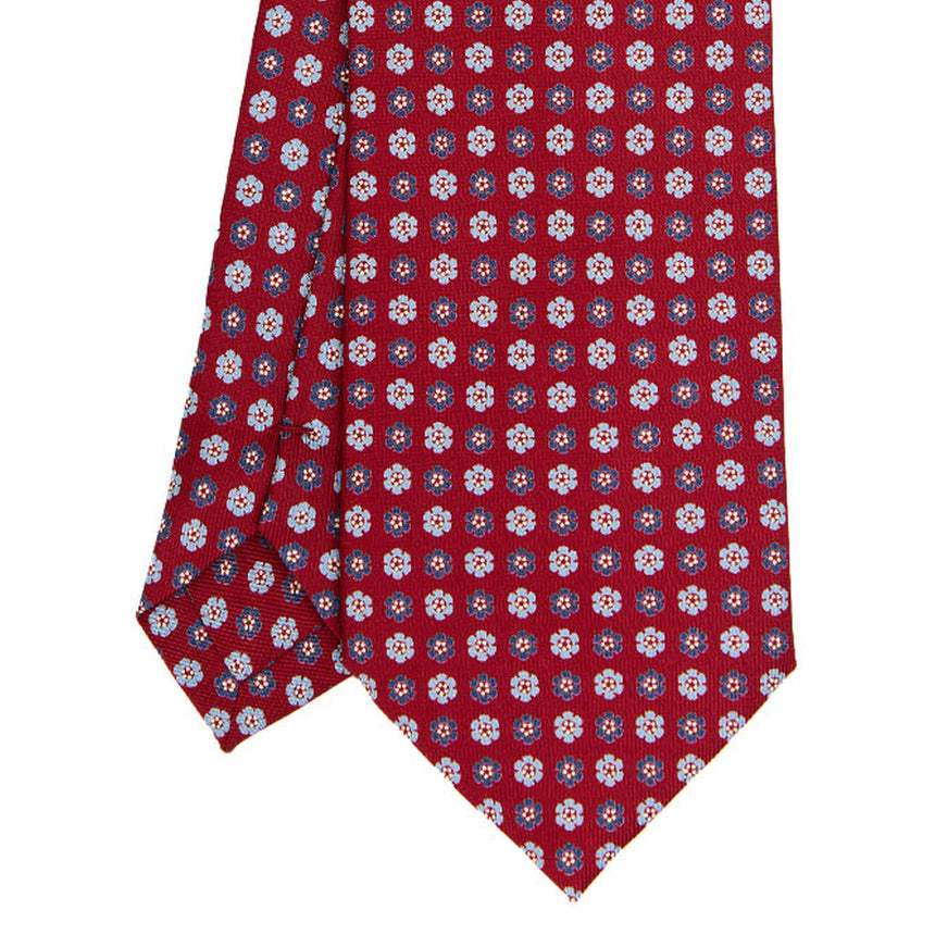 CRAVATTA SARTORIALE IN SETA STAMPATA BORDEAUX