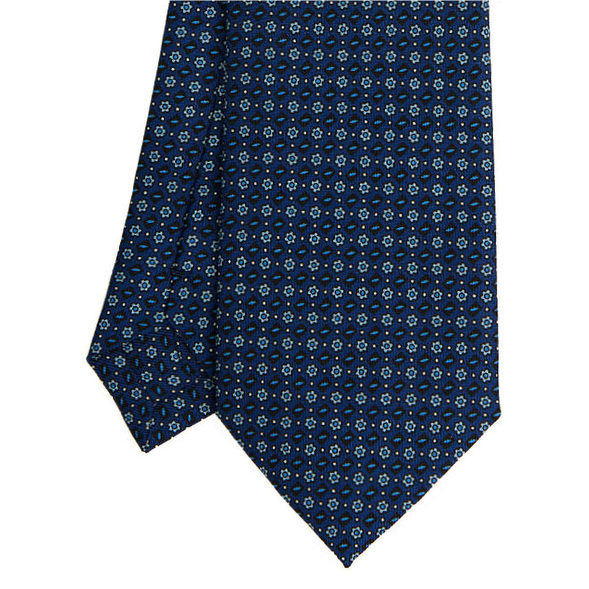 DARK BLUE SARTORIAL PRINTED SILK TIE