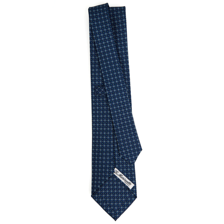 DARK BLUE SARTORIAL PRINTED SILK TIE