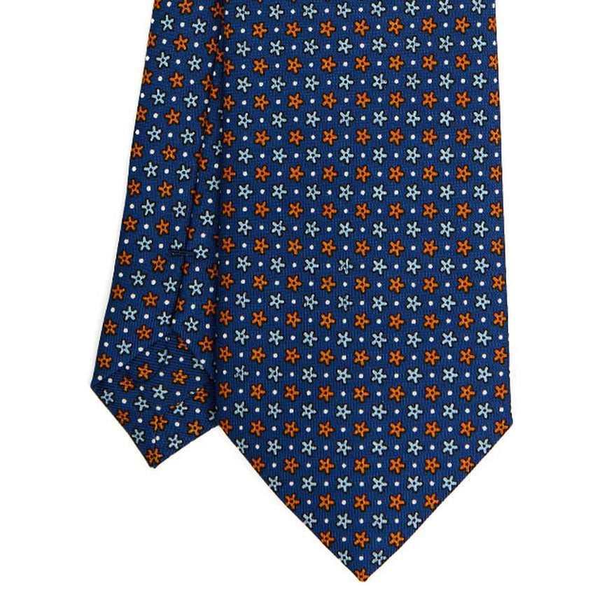 BLUE SARTORIAL PRINTED SILK TIE