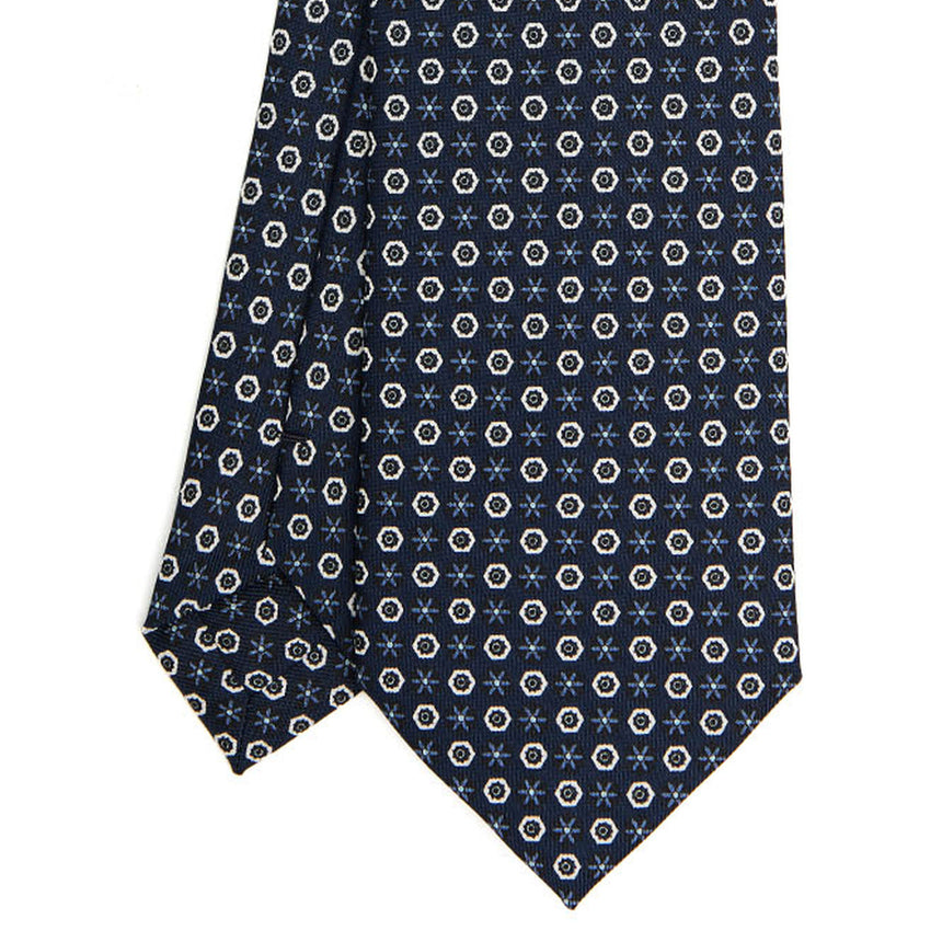 DARK BLUE SARTORIAL PRINTED SILK TIE