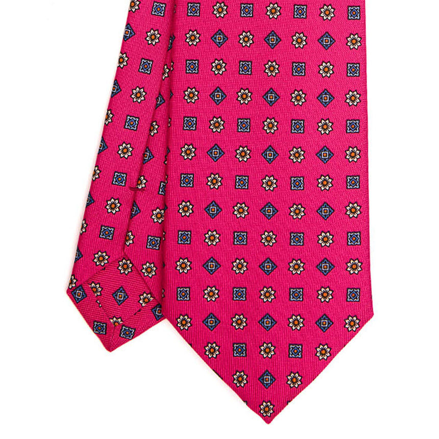 FUCHSIA SARTORIAL PRINTED SILK TIE