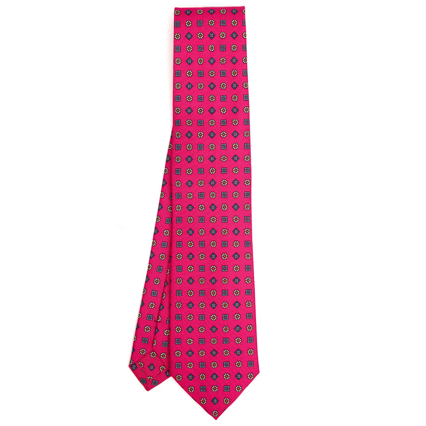 FUCHSIA SARTORIAL PRINTED SILK TIE