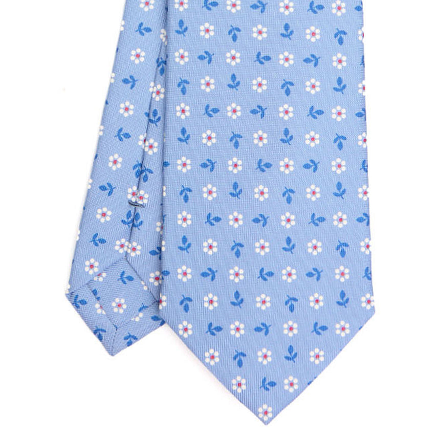 LIGHT BLUE SARTORIAL PRINTED SILK TIE
