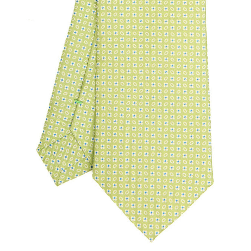 LIGHT GREEN SARTORIAL PRINTED SILK TIE