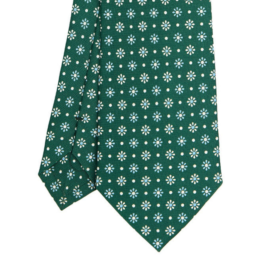 DARK GREEN SARTORIAL PRINTED SILK TIE