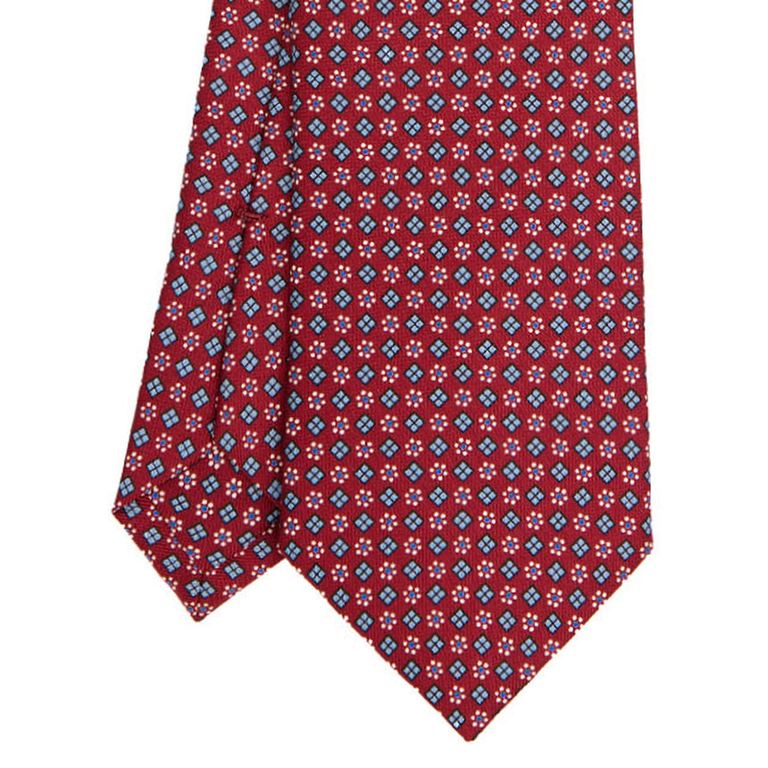 BURGUNDY SARTORIAL PRINTED SILK TIE