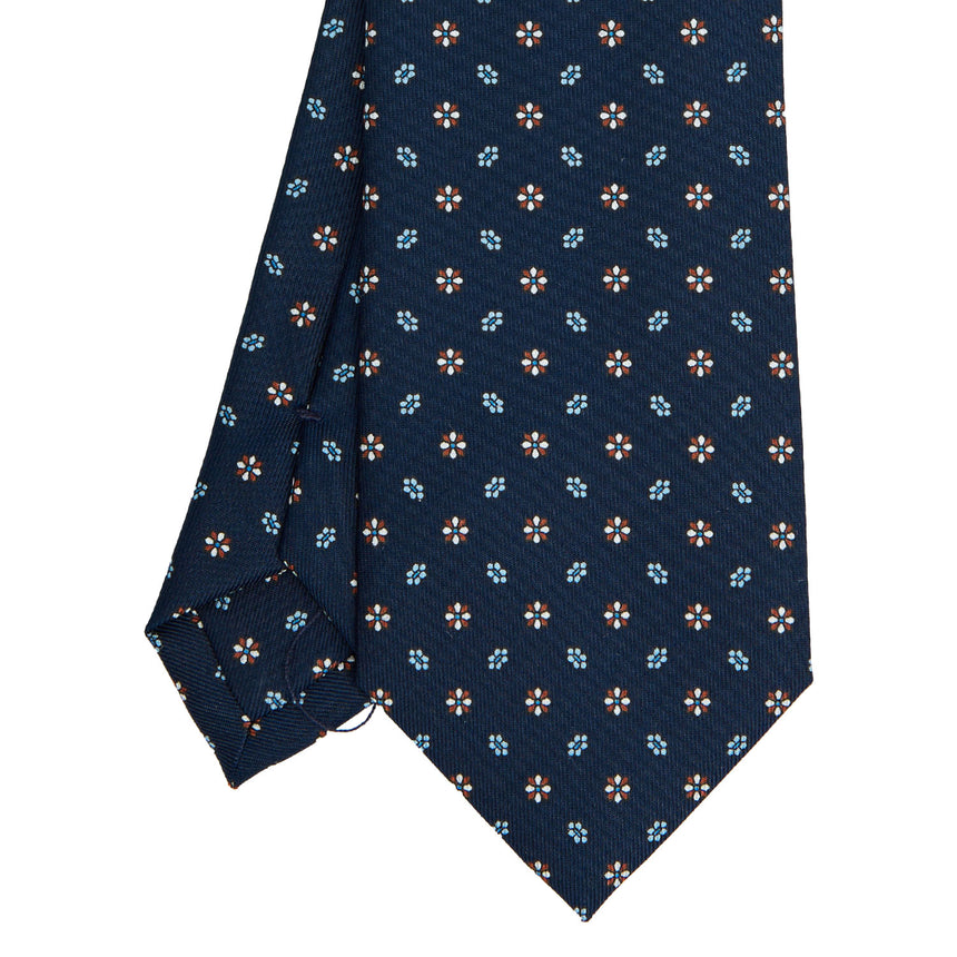 DARK BLUE SARTORIAL PRINTED SILK TIE