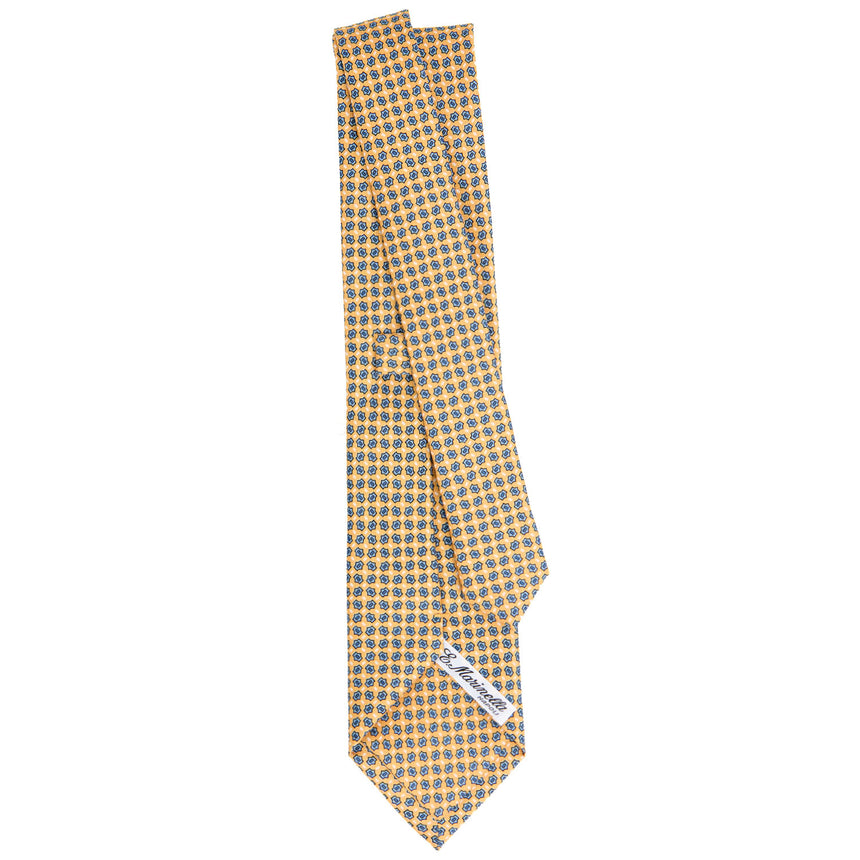 YELLOW SARTORIAL PRINTED SILK TIE