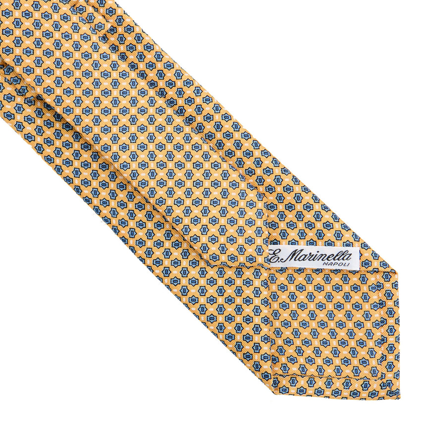 YELLOW SARTORIAL PRINTED SILK TIE