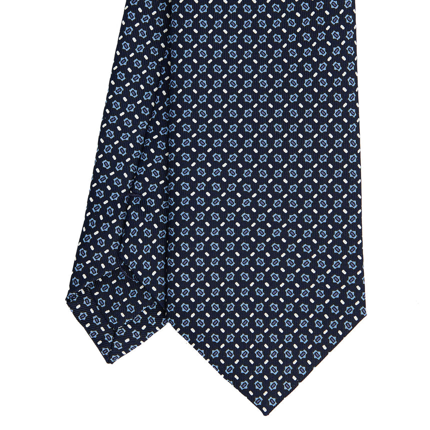 DARK BLUE SARTORIAL PRINTED SILK TIE