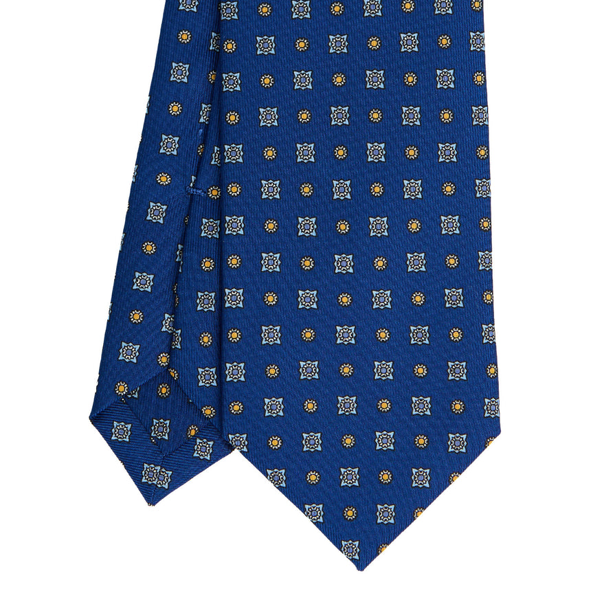 BLUE SARTORIAL PRINTED SILK TIE