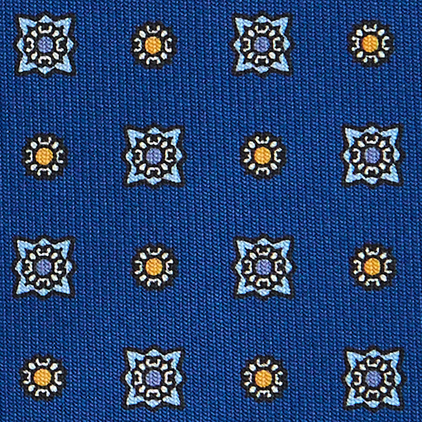 BLUE SARTORIAL PRINTED SILK TIE
