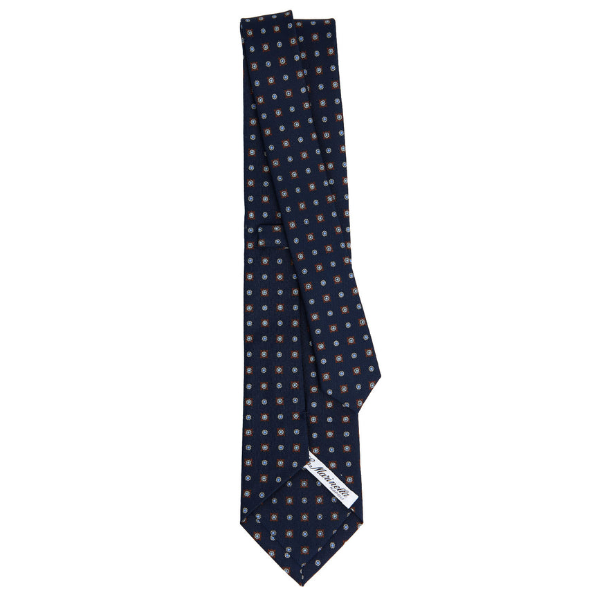 DARK BLUE SARTORIAL PRINTED SILK TIE