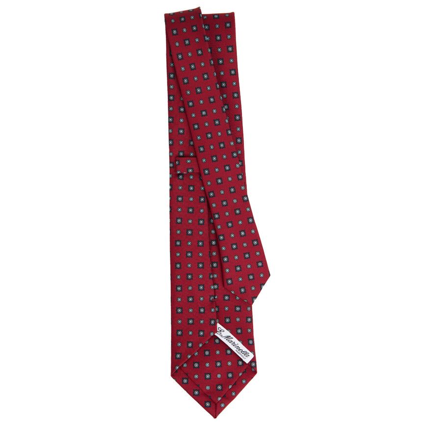 CRAVATTA SARTORIALE IN SETA STAMPATA BORDEAUX